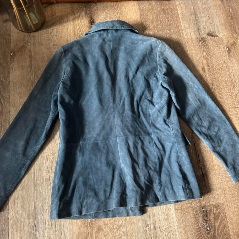Margaret OLeary Vintage Blue Suede Blazer Coat Jacket size Women’s Sz M - Picture 3 of 6